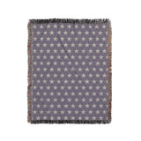 Stella Cotton Blend Blanket Throw in Periwinkle and Off-White, full view