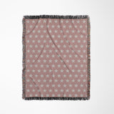 Stella Cotton Blend Blanket Throw in Pink and Off-White, full view