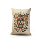 Sugar Skull Faux Linen Lumber Pillow