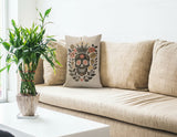 Sugar Skull Faux Linen Lumber Pillow