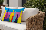 Finley Wine Bottle Lumbar Indoor/Outdoor Throw Pillow