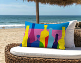 Finley Wine Bottle Lumbar Indoor/Outdoor Throw Pillow