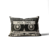 Cassette Tape Faux Linen Lumber Pillow