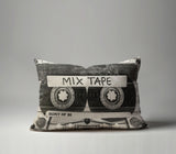 Cassette Tape Faux Linen Lumber Pillow