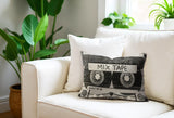 Cassette Tape Faux Linen Lumber Pillow