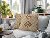 Tara 2 Sets Indoor/Outdoor Reversible Indoor Pillow in Beige - Size 25x18