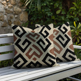 Tara 2 Sets Indoor/Outdoor Reversible Indoor Pillow in Black - Size 25x18