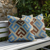 Tara 2 Sets Indoor/Outdoor Reversible Indoor Pillow in Blue - Size 25x18