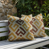 Tara 2 Sets Indoor/Outdoor Reversible Indoor Pillow in Carmel - Size 25x18