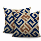 Tara 2 Sets Indoor/Outdoor Reversible Indoor Pillow in Navy Blue - Size 20x14
