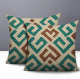 Tara 2 Sets Indoor/Outdoor Reversible Indoor Pillow in Teal - Size 25x18