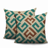 Tara 2 Sets Indoor/Outdoor Reversible Indoor Pillow in Teal - Size 25x18