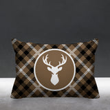 Tartan Reindeer Animal Reversible Indoor/Outdoor Rectangular Pillow