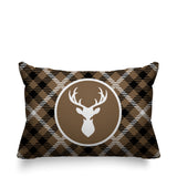 Tartan Reindeer Animal Reversible Indoor/Outdoor Rectangular Pillow