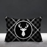 Tartan Reindeer Animal Reversible Indoor/Outdoor Rectangular Pillow