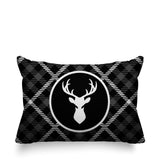 Tartan Reindeer Animal Reversible Indoor/Outdoor Rectangular Pillow