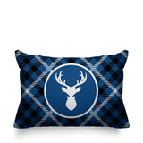 Tartan Reindeer Animal Reversible Indoor/Outdoor Rectangular Pillow