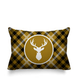 Tartan Reindeer Animal Reversible Indoor/Outdoor Rectangular Pillow