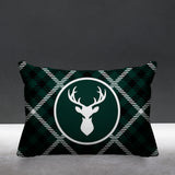 Tartan Reindeer Animal Reversible Indoor/Outdoor Rectangular Pillow