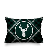 Tartan Reindeer Animal Reversible Indoor/Outdoor Rectangular Pillow
