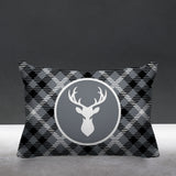 Tartan Reindeer Animal Reversible Indoor/Outdoor Rectangular Pillow