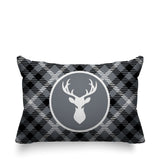 Tartan Reindeer Animal Reversible Indoor/Outdoor Rectangular Pillow