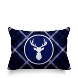 Tartan Reindeer Animal Reversible Indoor/Outdoor Rectangular Pillow