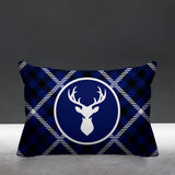Tartan Reindeer Animal Reversible Indoor/Outdoor Rectangular Pillow