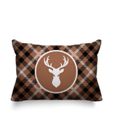 Tartan Reindeer Animal Reversible Indoor/Outdoor Rectangular Pillow