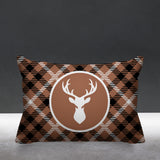 Tartan Reindeer Animal Reversible Indoor/Outdoor Rectangular Pillow