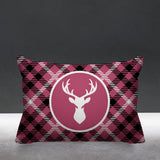 Tartan Reindeer Animal Reversible Indoor/Outdoor Rectangular Pillow