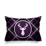 Tartan Reindeer Animal Reversible Indoor/Outdoor Rectangular Pillow