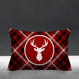 Tartan Reindeer Animal Reversible Indoor/Outdoor Rectangular Pillow