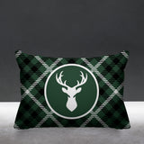 Tartan Reindeer Animal Reversible Indoor/Outdoor Rectangular Pillow