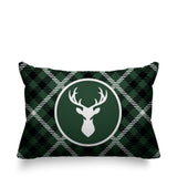 Tartan Reindeer Animal Reversible Indoor/Outdoor Rectangular Pillow
