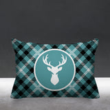 Tartan Reindeer Animal Reversible Indoor/Outdoor Rectangular Pillow