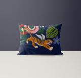 Thiago Microsuede Lumbar Throw Pillow in Red; Pink; Green; Orange - Size 20x14
