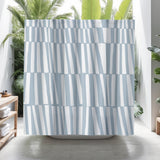 Thora Stripes Abstract Mid-Century Shower Curtain in Gray - view 4