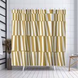 Thora Stripes Abstract Mid-Century Shower Curtain in Yellow - view 5