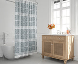 Thora Tribal Shower Curtain in Navy Blue - view 3