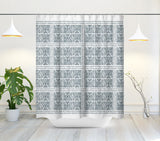 Thora Tribal Shower Curtain in Navy Blue