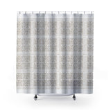 Thora Tribal Shower Curtain in Beige