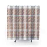 Thora Tribal Shower Curtain in Burnt Orange