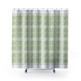 Thora Tribal Shower Curtain in Chartreuse