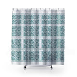 Thora Tribal Shower Curtain in Emerald