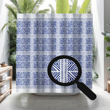 Thora Tribal Shower Curtain in Navy Blue - view 5