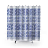 Thora Tribal Shower Curtain in Navy Blue - view 2