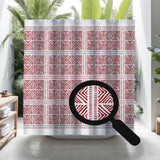 Thora Tribal Shower Curtain in Red - view 3