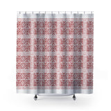 Thora Tribal Shower Curtain in Red