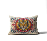 Tiger Saftey Faux Linen Lumber Pillow